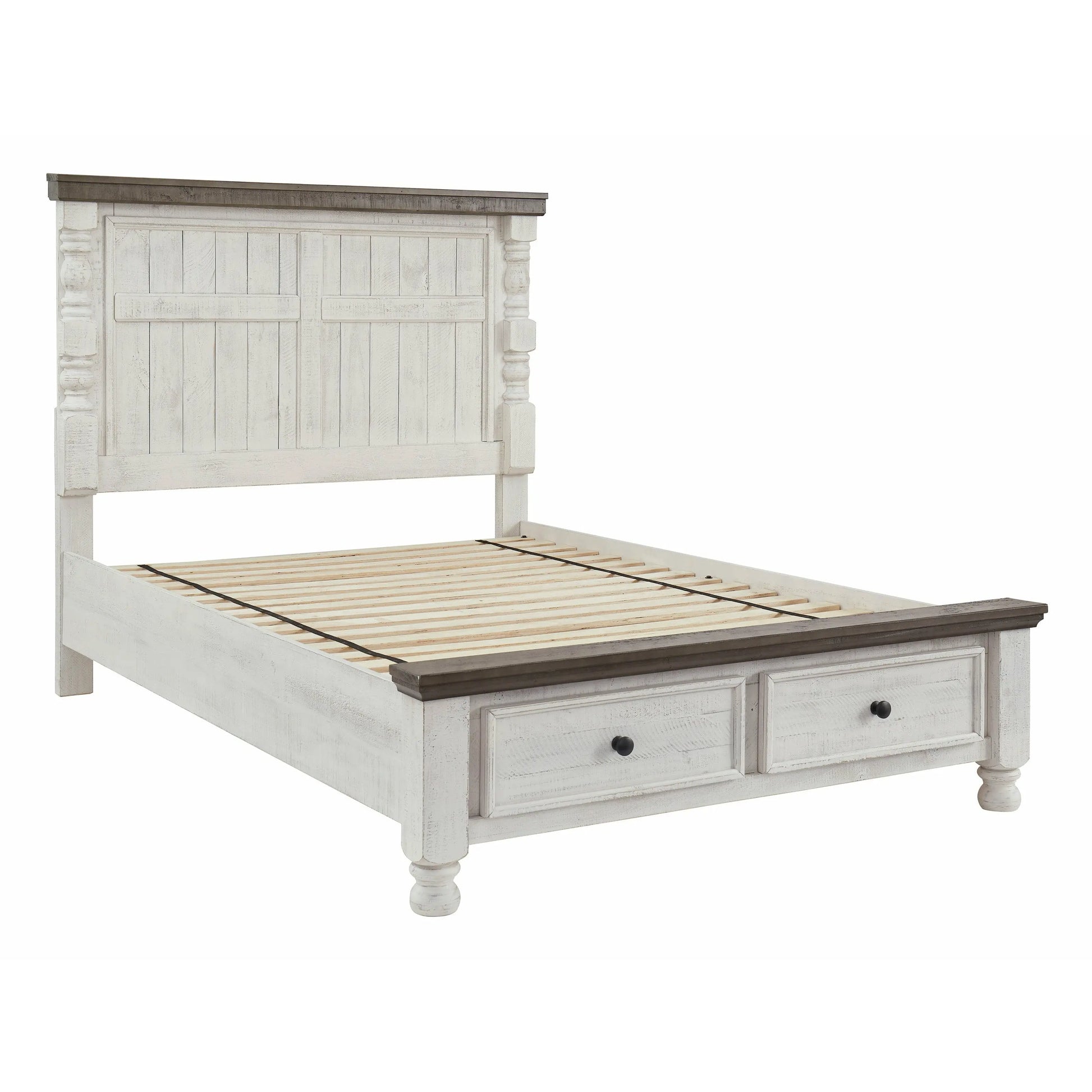 Havalance - Queen Poster Bed with 2 Storage Drawers BED