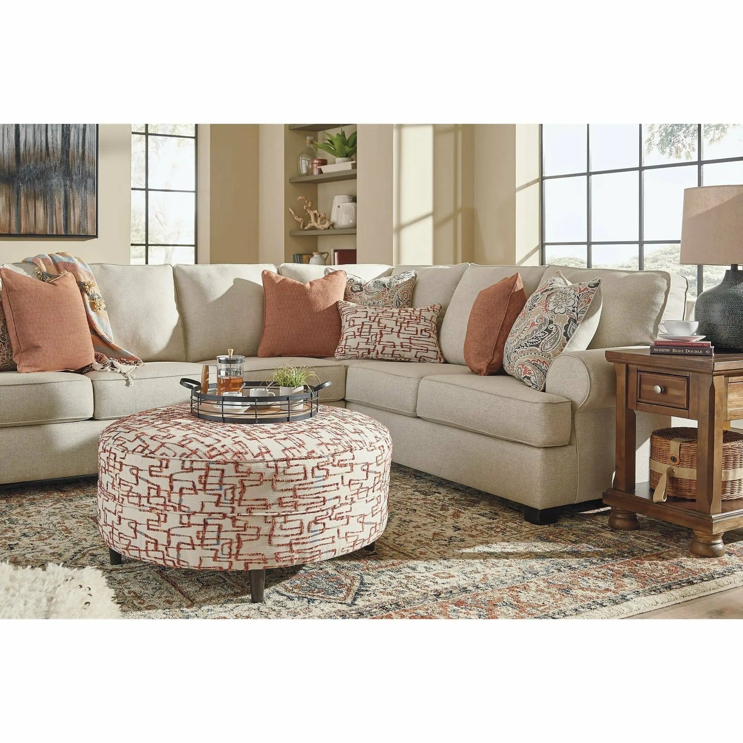 Amici Oversized Accent Ottoman LIVING