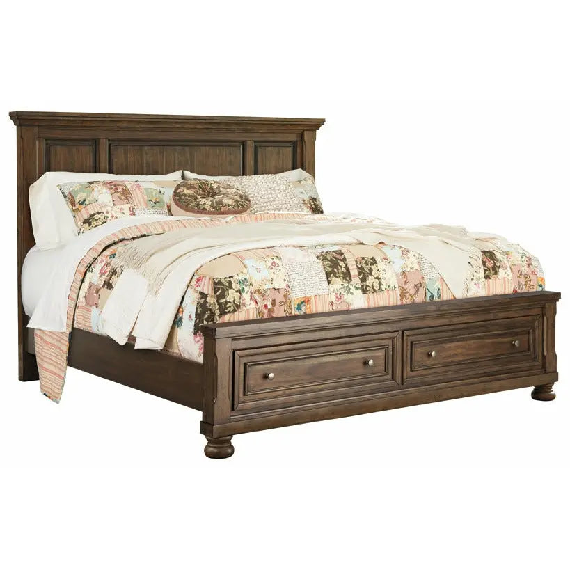 Flynnter Queen Panel Bed with 2 Storage Drawers BED