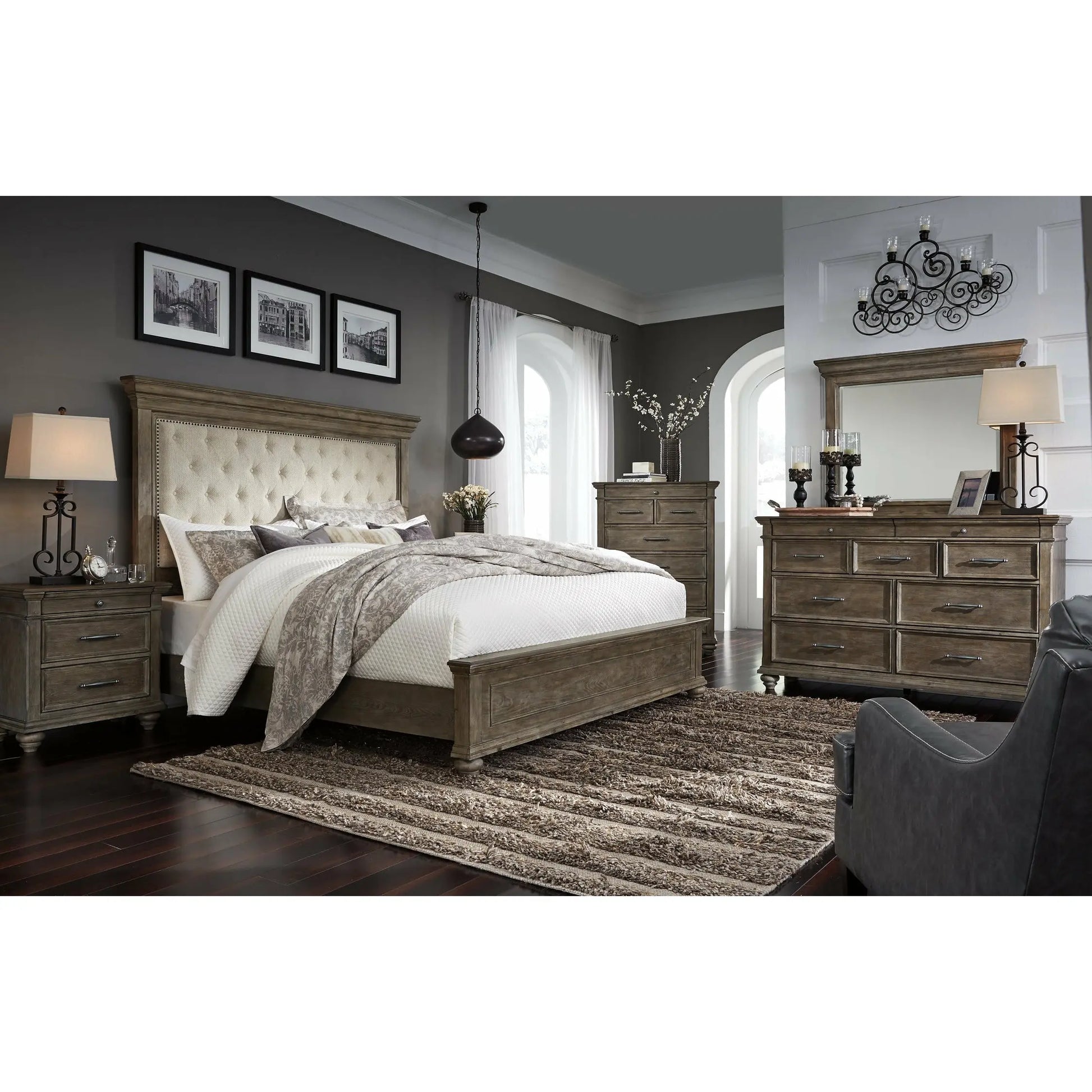 Johnelle Package - Aus King Upholstered Panel Bed BED
